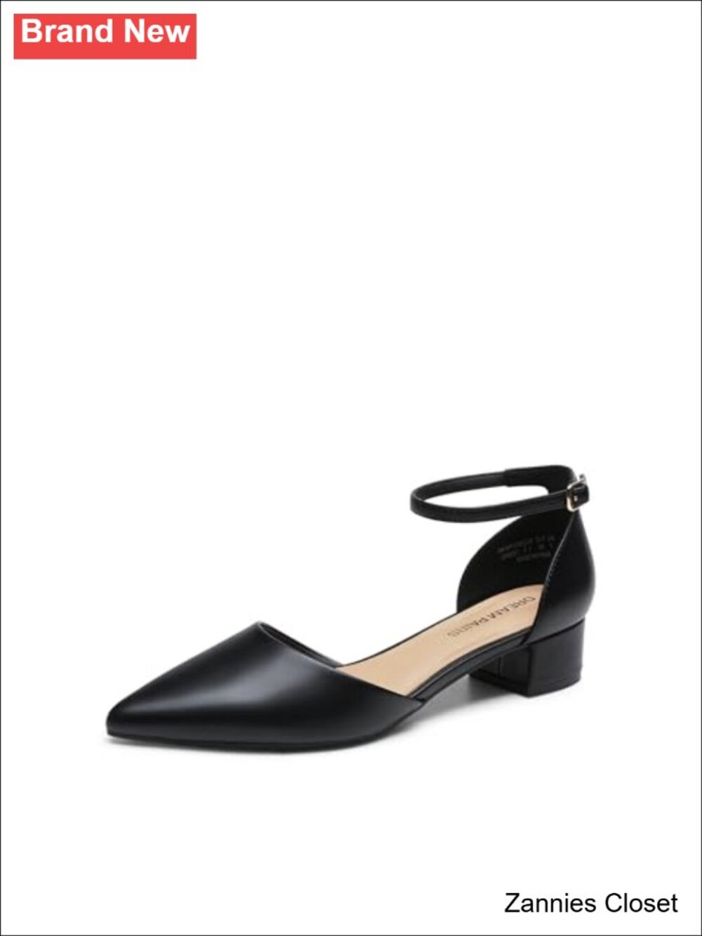 ✨Dream Pairs Women's Low Heel Pointed Toe Dress Pumps with Ankle Strap Block